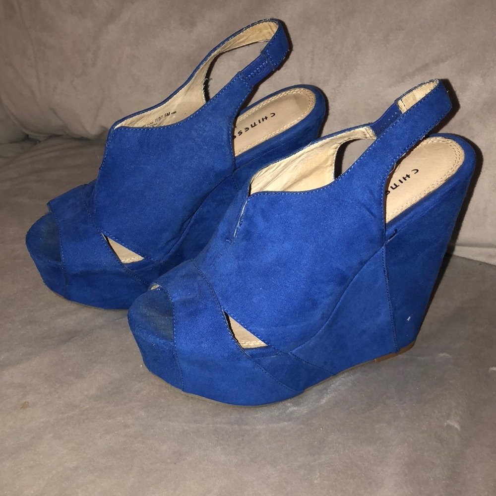 Blue Chinese Laundry Wedge Heels